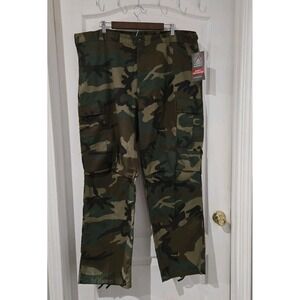 ROTHCO Woodland Camo BDU Pants Tactical NWT XL Adjustable Waist Outdoor Workwear